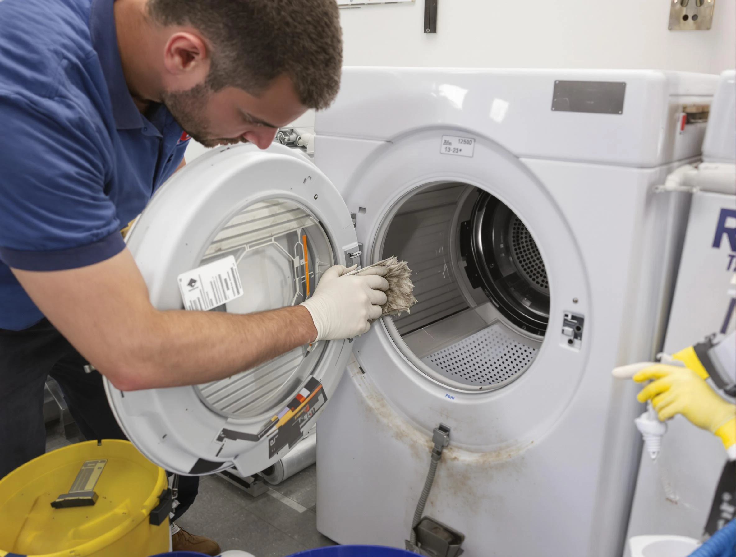 Hooper Dryer Vent Cleaning specialist performing detailed lint trap cleaning service in Hooper