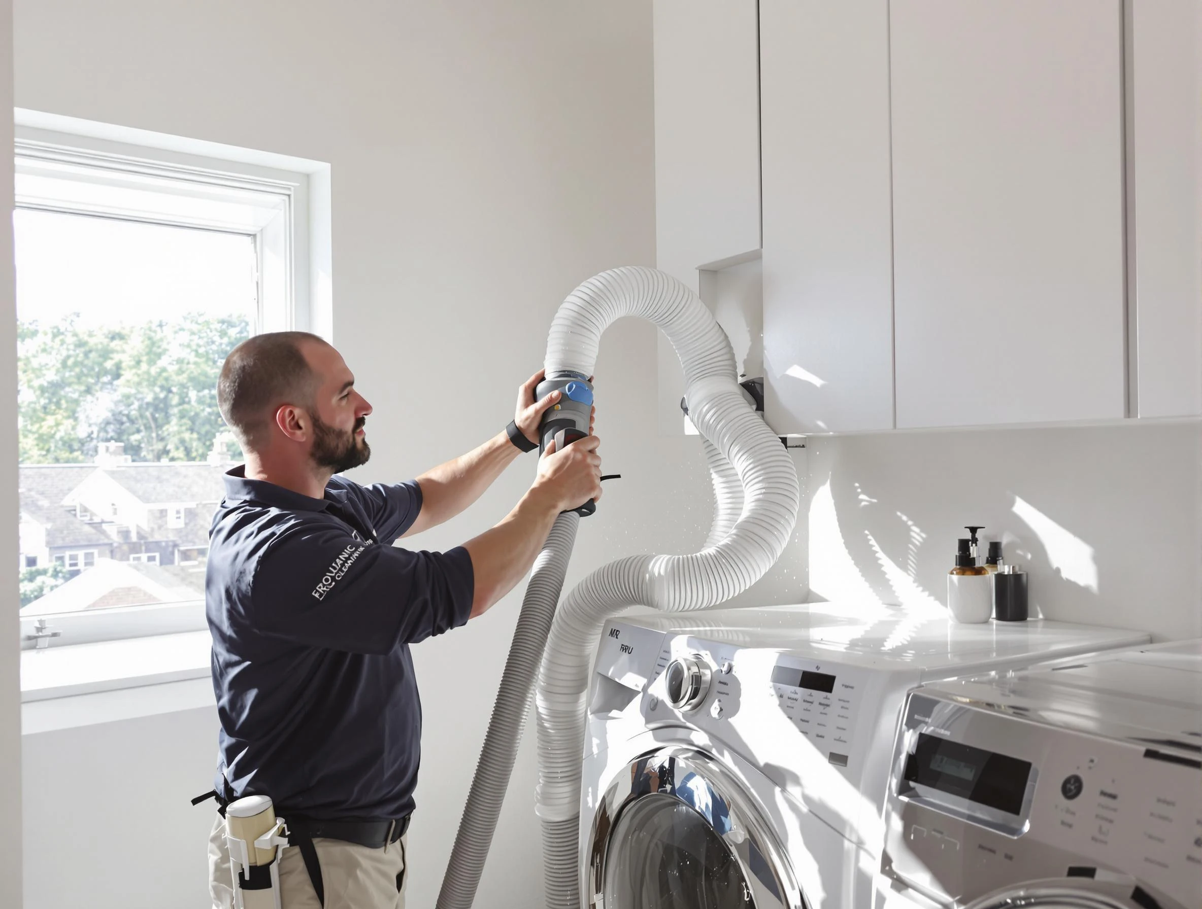Certified Hooper Dryer Vent Cleaning technician performing dryer vent cleaning in Hooper
