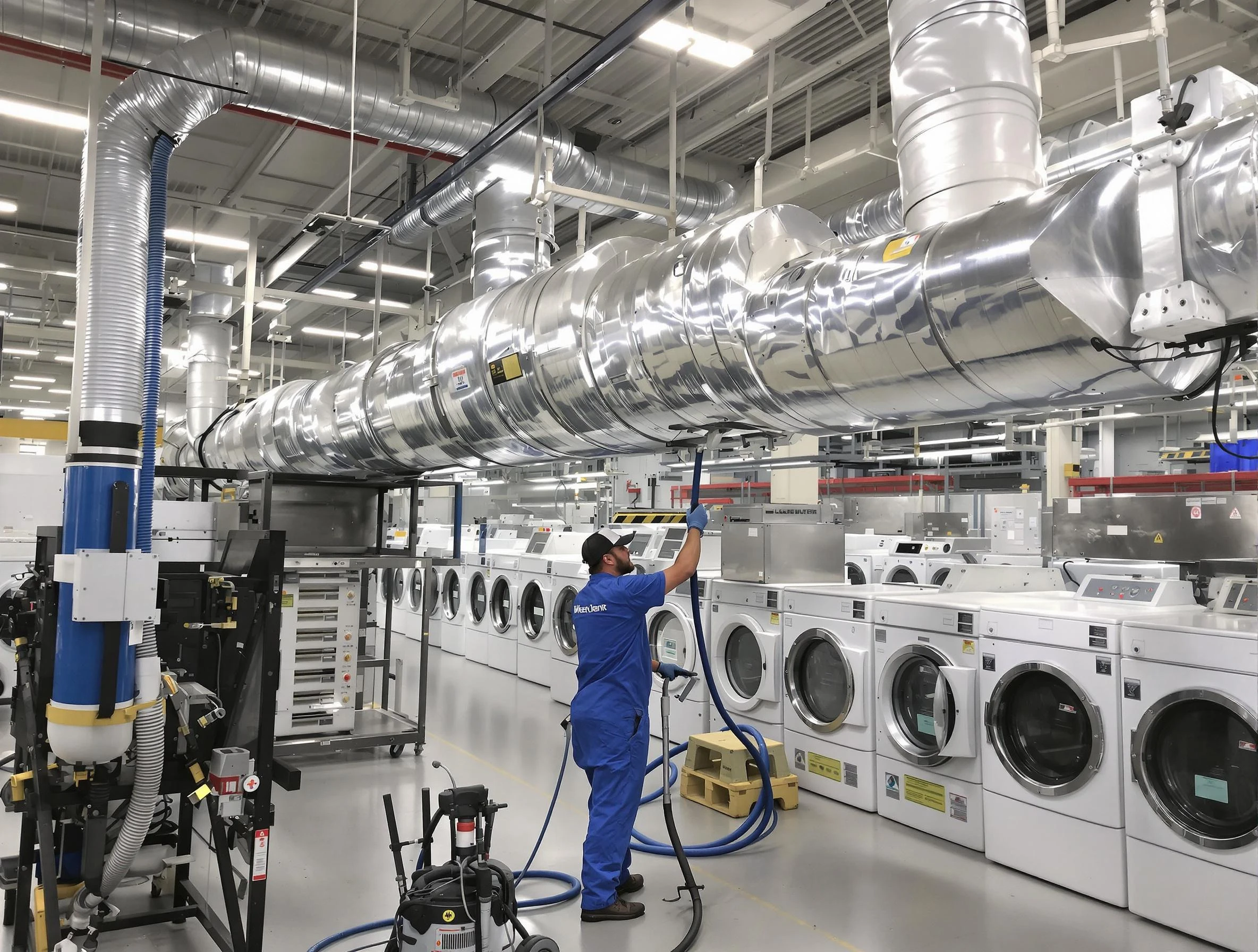 Hooper Dryer Vent Cleaning team performing heavy-duty industrial dryer vent cleaning in Hooper